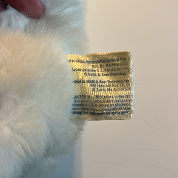 Vintage Build a Bear White Teddy Polar Bear Stuffed Animal Plush Blue Nose 15” - Picture 5 of 6